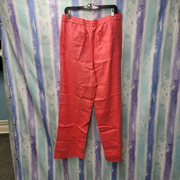 Talbolts Coral Pink Tie Waist band trousers - Picture 3 of 4